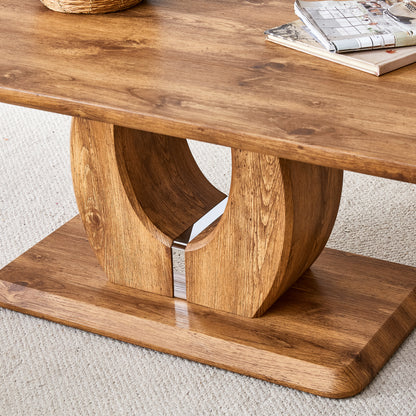 Modern simple luxury rectangular coffee table in wood color. The computer desk. The game table. Suitable, terrace, kitchen. 47 'x 25.6" 18"