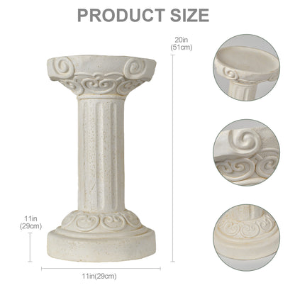 20.08' Sculptures Garden Statues, Large Roman Column Pedestal Cylinder Style, Magnesium Oxide Stone Composite Outdoor Garden Plant Stand Decor for Yard Patio Wedding, Ideal Home & Backyard Decoration