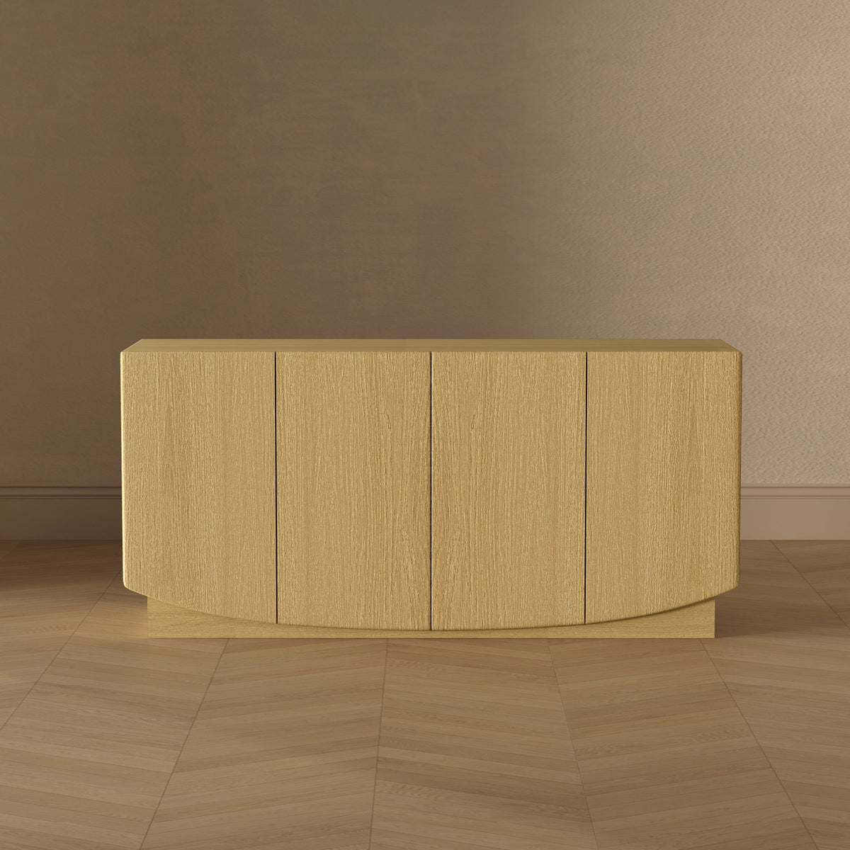 Manhattan Comfort Ardea 60" Sideboard in Natural Oak (4-Door)