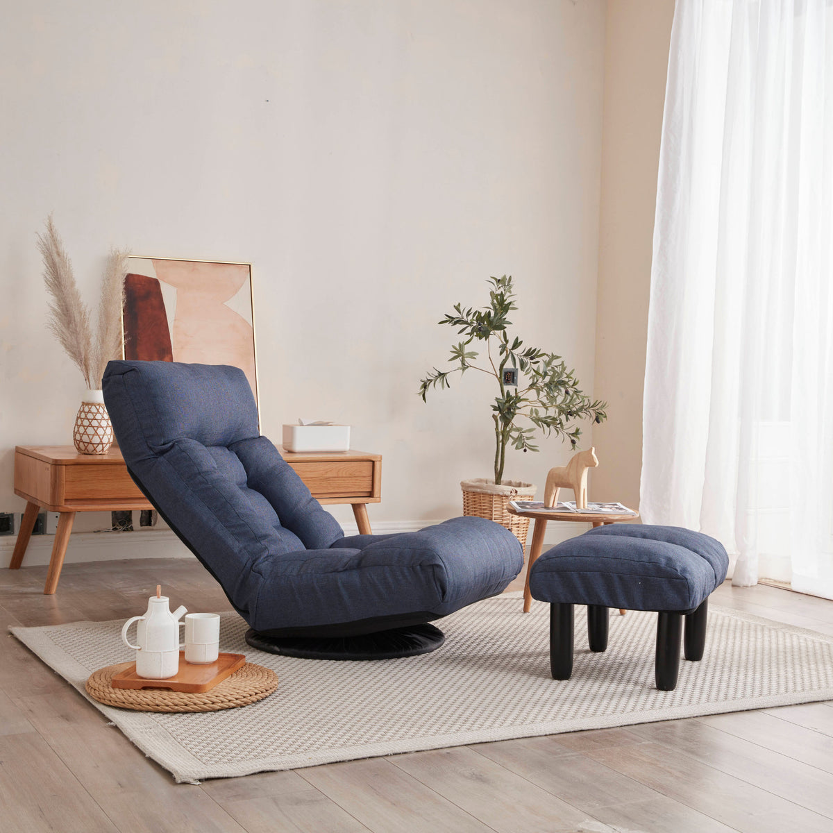 floor chair single sofa reclining chair Japanese chair lazy sofa tatami balcony reclining chair leisure sofa adjustable chair
