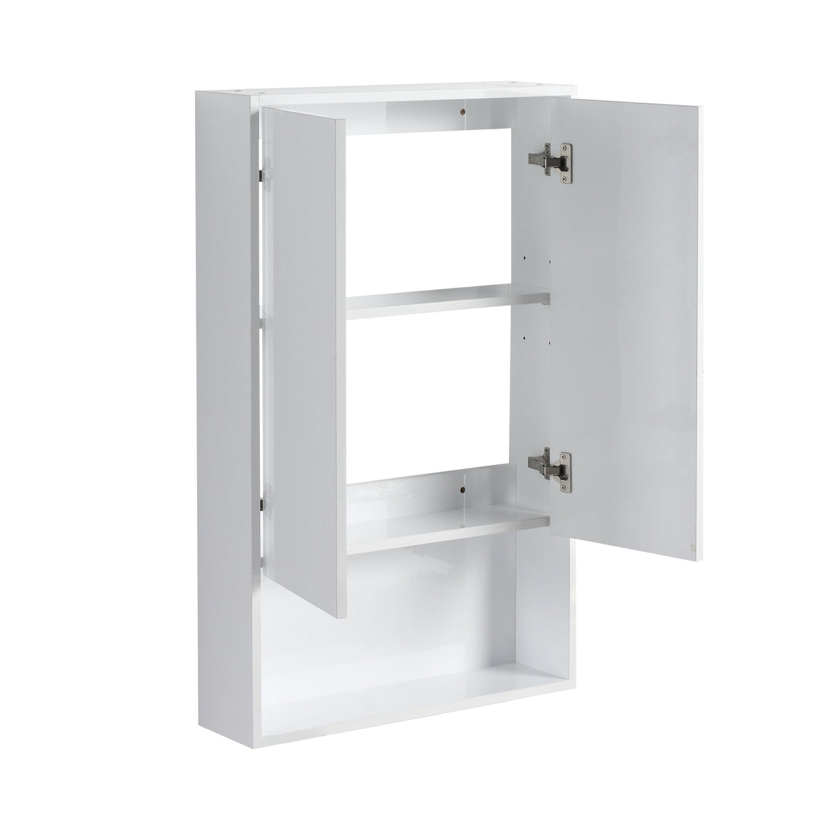 24" Bathroom Wall Cabinet, Soft Close Doors, Float Mounting Design,Glossy White,(KD-Packing)