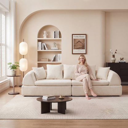 Cloud Modular Sectional Sofa - Shape Boneless Couch & Deep Fluffy Seat, No Assembly Required for Living Room Bedroom
