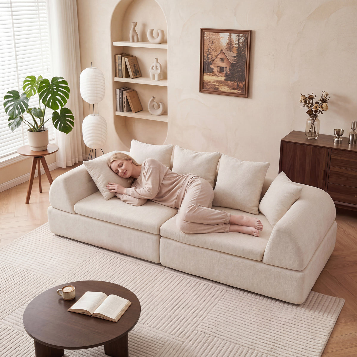 Cloud Modular Sectional Sofa - Shape Boneless Couch & Deep Fluffy Seat, No Assembly Required for Living Room Bedroom