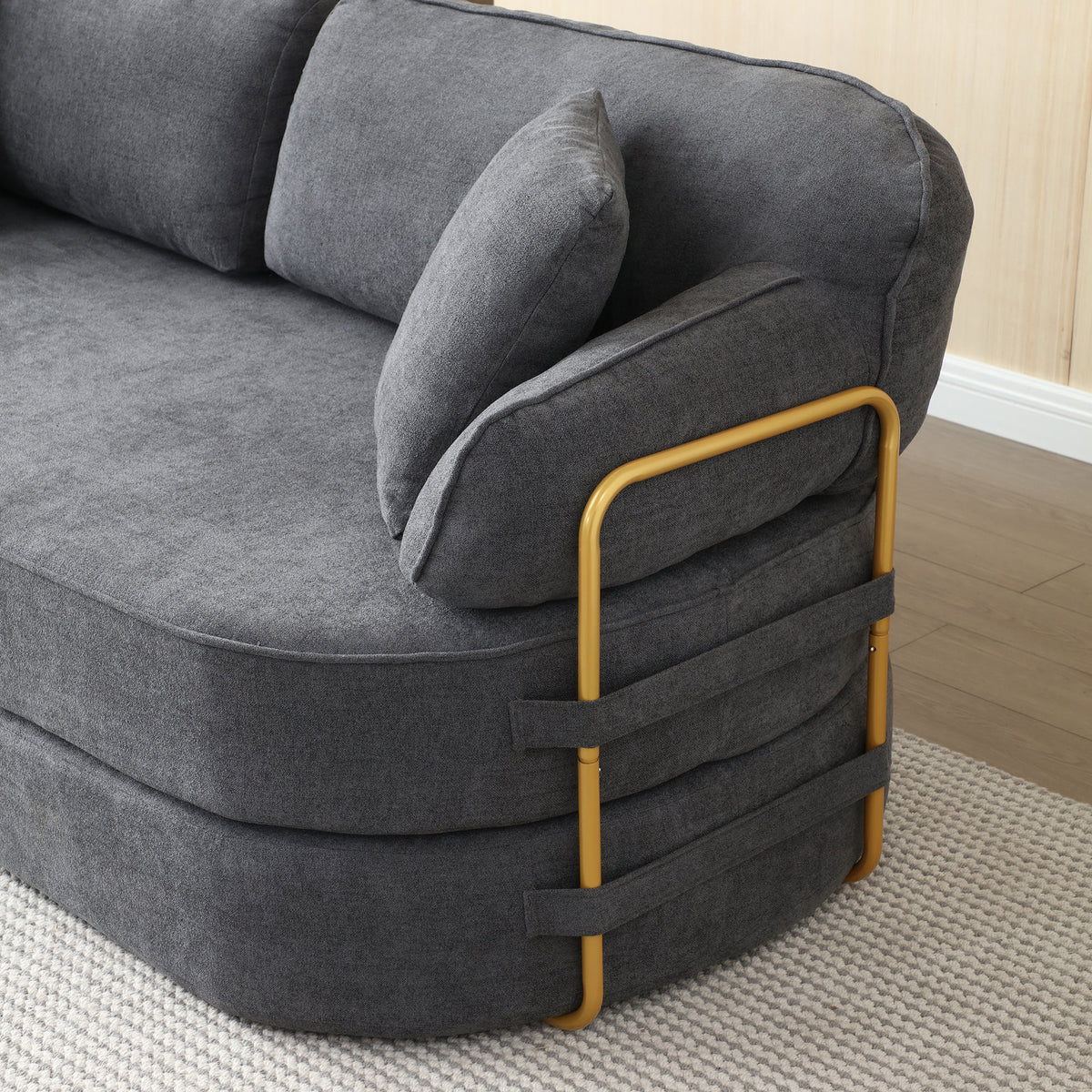 78.3" Queen Sleeper Sofa Bed, No Assembly Convertible Pull Out Futon Couch with Removable Backrest