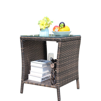 Outdoor patio Furniture 1 Coffee Table with clear tempered glass – Model W20967009
