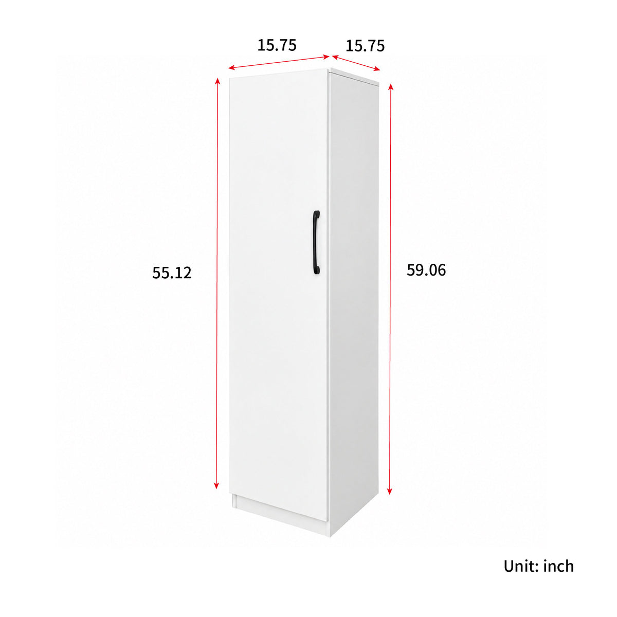 Tall Slim Pantry Storage Cabinet, Freestanding Single-Door Kitchen Cupboard with 6 Pull-Out Drawers, Narrow Food Storage Organizer for Kitchen, Dining Room