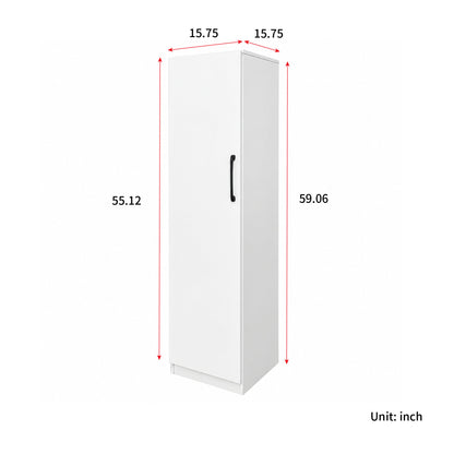 Tall Slim Pantry Storage Cabinet, Freestanding Single-Door Kitchen Cupboard with 6 Pull-Out Drawers, Narrow Food Storage Organizer for Kitchen, Dining Room