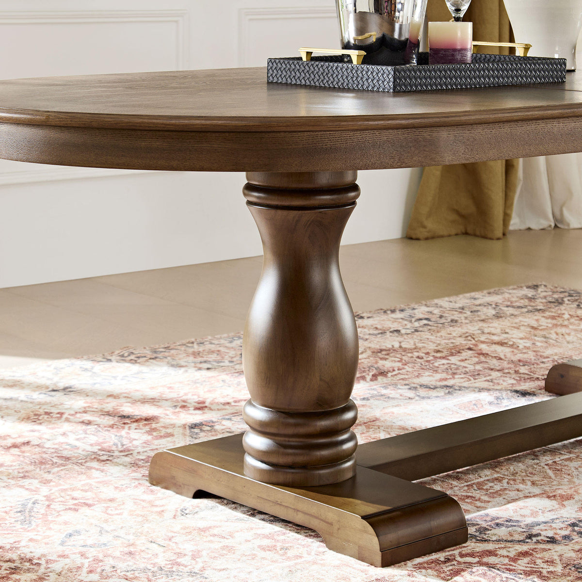 94.09 Inch Extendable Wooden Dining Table for 6 Persons,Long Expandable Curved Dining Table,Mid Century Modern Large Kitchen Table for Living Room,Restaurant(Same Sku;W2582P205311)