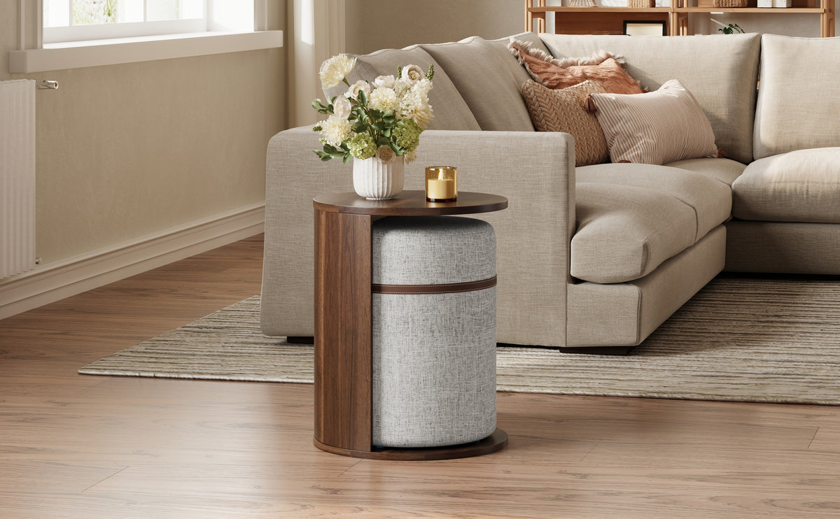U-Can Pull-out Combo End Table, Multi-use for Living Room Sofa Side