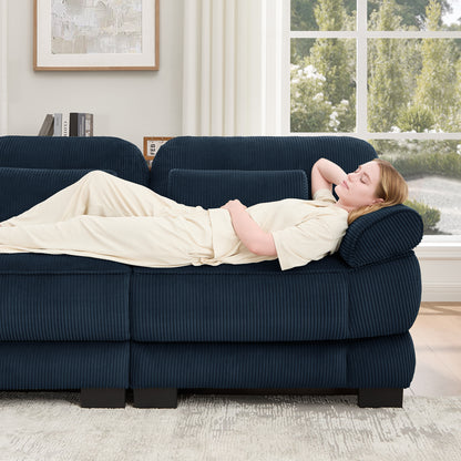 Ottoman Corduroy -Blue