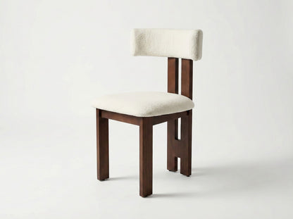 Mid-Century Modern Upholstered Dining Chair with Solid Wood Frame, Ergonomic T-Back Accent Side Chair for Dining Room, Kitchen, Living Room & Bedroom, Set of 2