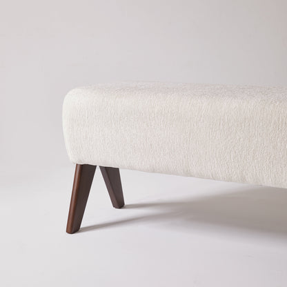 Modern Decorative Chenille Fabric Bench, Ergonomic Padded Entry Bench with Solid Wood Legs, Upholstered Ottoman Bench for Foyer Bedroom Living Space