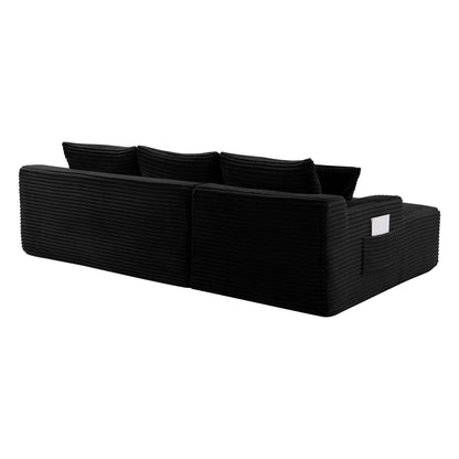 94.5" Cloud Modular Sectional Sofa Couch with L-Shape Chaise, Modern Minimalist Upholstered Couches, Deep Seat Corner Couch – Model W5515P479893