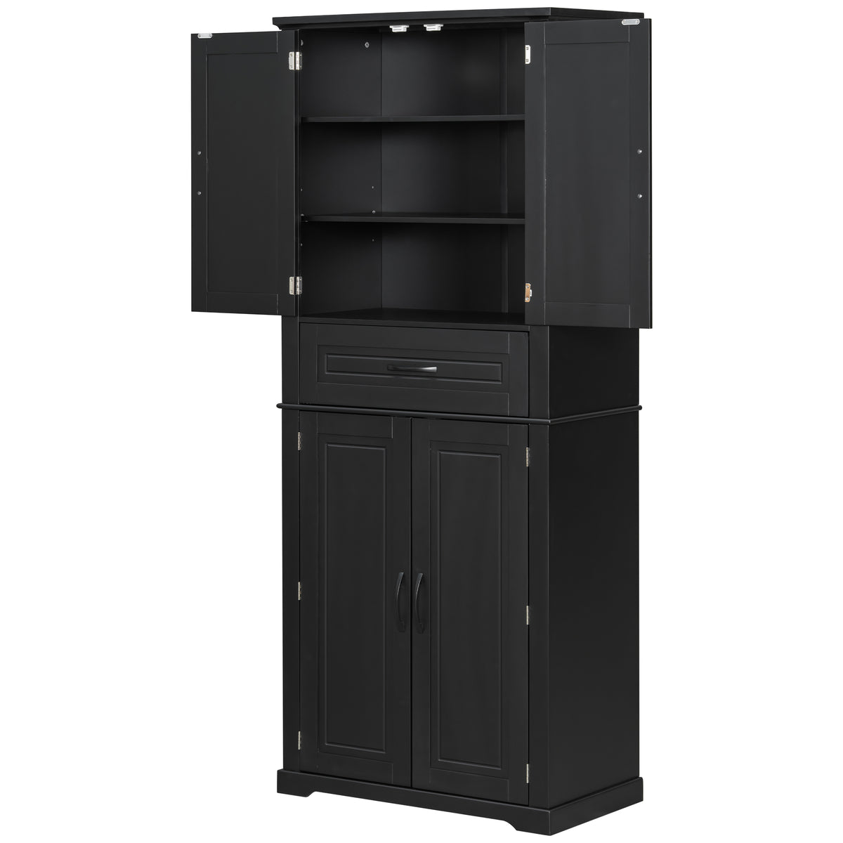 [Video] Bathroom Storage Cabinet with Multi-Functional Storage Space, Drawer with Slide Rails, Adjustable Shelf, Black