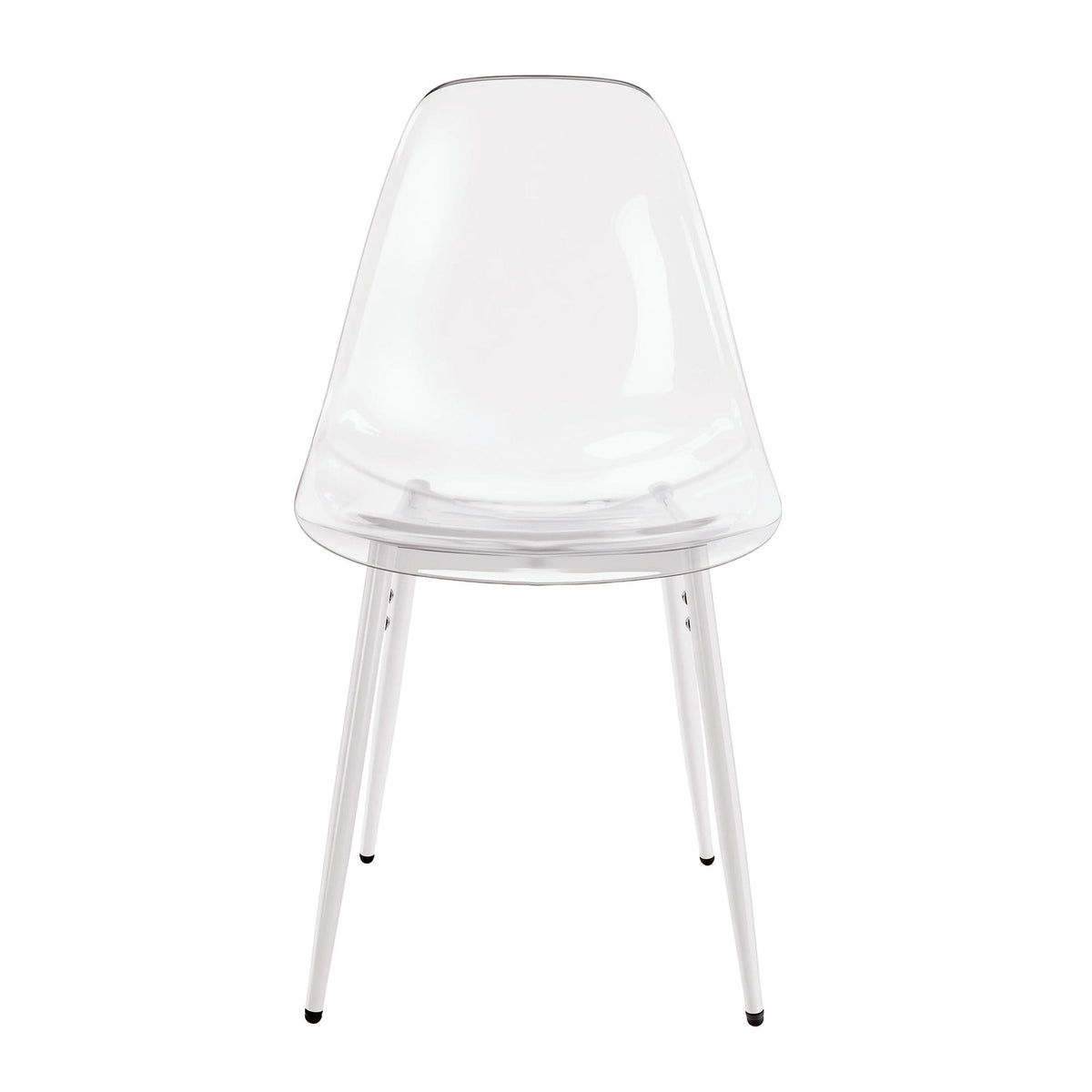dining chair, set of 4, metal leg, PET plastic seat