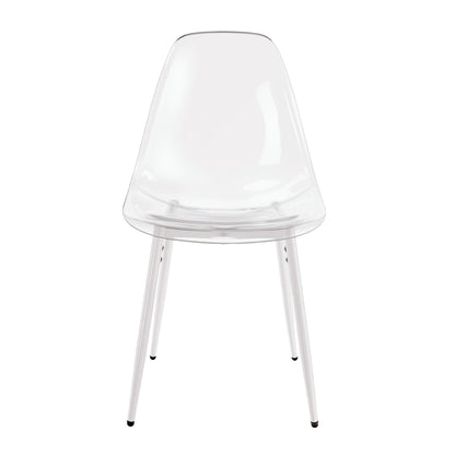 dining chair, set of 4, metal leg, PET plastic seat