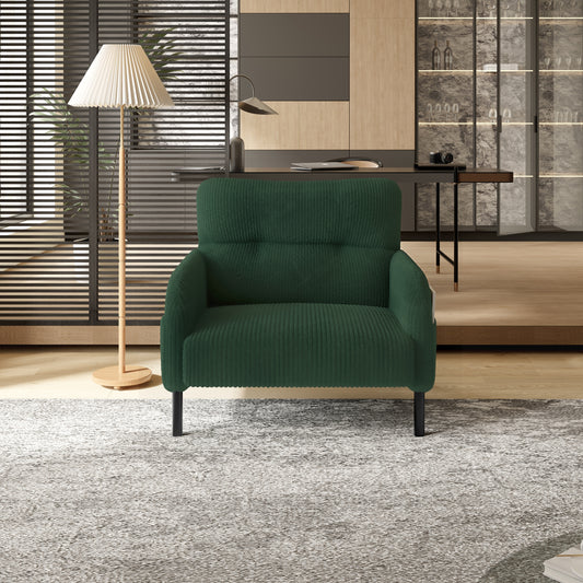 Corduroy fabric, comfortable monochrome single person wide seat chair, suitable for living rooms and bedrooms
