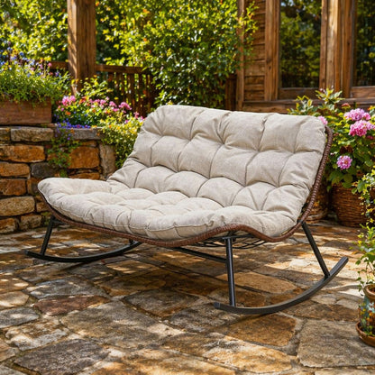 Double Wide Rocking Papasan Chair