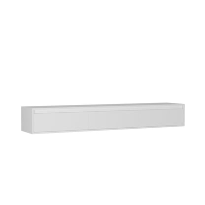 Floating TV Stand, Wall Mounted TV Shelf with Led Lights & Power Outlet, Cabinet for High Gloss tv Stands for Living Room