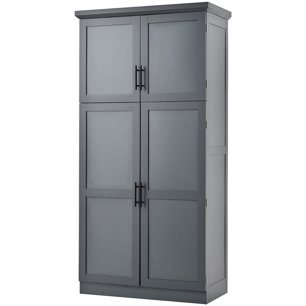 [Assembly Video Provided] TOPMAX 35.5x17.6x70.9inch Freestanding Kitchen Pantry Cabinet, Tall Storage Cabinet with 4 Doors, 2 Door Shelves – Gray