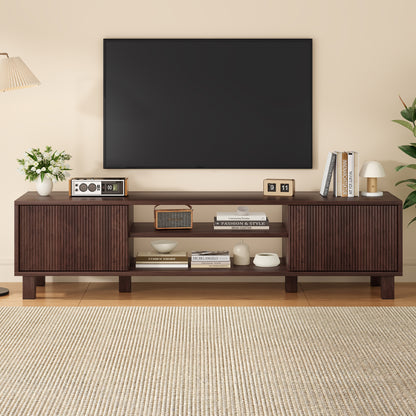 Modern TV Stand for Up to 70'' TVs, Large Media Console with Storage & Open Shelves, Stylish Entertainment Center for Living Room