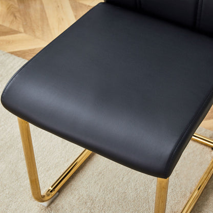 Modern dining chair with PU cushion seat dining chair Living Room Chair Upholstered chair with gold-plated leg leg design, kitchen, living room, bedroom, dining room side chair set of 6.W2920P233522
