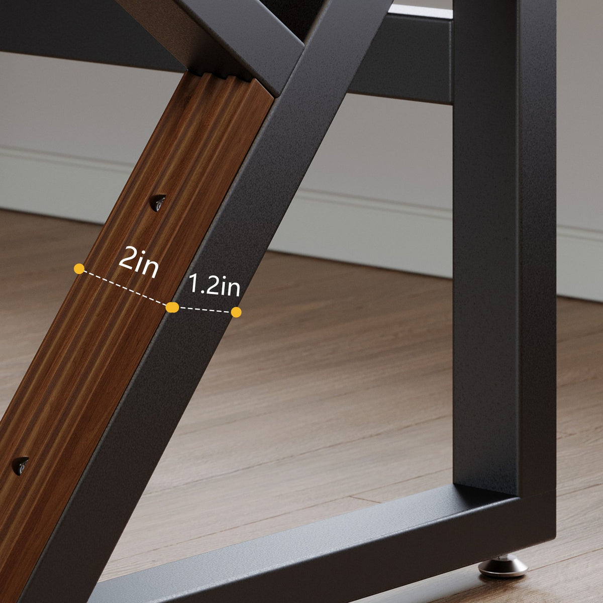 Solid Wood 55.1-Inch Extra Long Desk,Thickened Desk,Two Person Double Desk for Home Office, Wooden Long Computer Desk,Writing Table for Office, Walnut