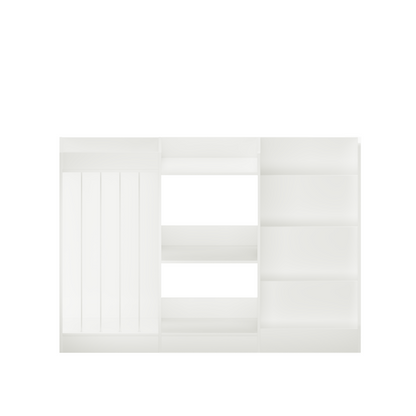 Kids Bookshelf and Toy Storage, 3-Tier Book Shelf, Sling Baby Bookcase with Stuffed Animal Storage, Toddler Montessori Bookshelf