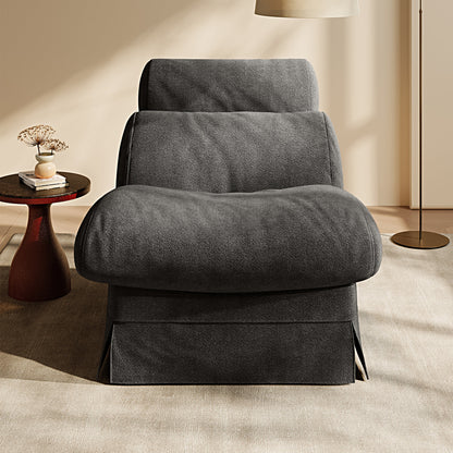Minimalist Accent Chair with Solid Wood Frame, Soft Medium-Firm Chenille Upholstery, Ideal for Living Room, Bedroom, Balcony & Office Reading Nook