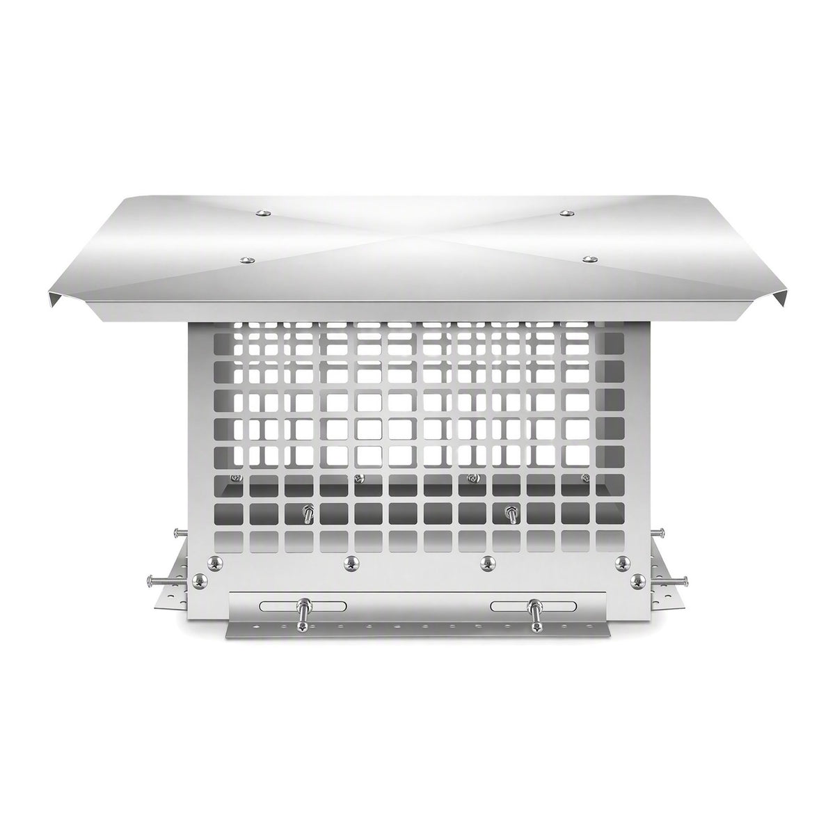 Stainless Steel Adjustable Chimney Cap for Home Fireplaces and Smoke Exhaust Systems, Silver, Thickened Stainless Steel, 15.75 x 15.75 x 9.84 inches