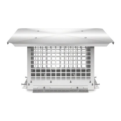 Stainless Steel Adjustable Chimney Cap for Home Fireplaces and Smoke Exhaust Systems, Silver, Thickened Stainless Steel, 15.75 x 15.75 x 9.84 inches