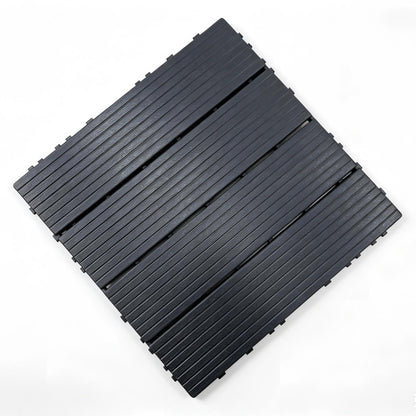 Plastic Interlocking Deck Tiles, 44 Pack 12"x12" Waterproof Non-Slip Outdoor Patio Flooring, All Weather Drainable Snap Together Decking Tiles for Poolside, Porch, Garden, Backyard & Shed Floor,Grey