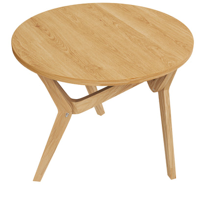 Round 2-in-1 Transformer Coffee Table with Adjustable Height, 16.5" for Coffee Table, 29.5" for Cocktail Table, Solid Wood, 34.5"