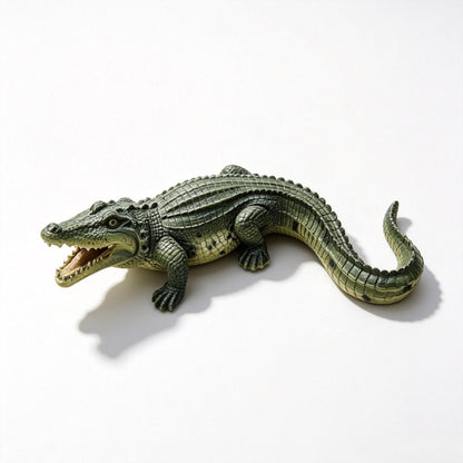 23" Simulated Crocodile Garden Statue, Resin Animal Ornament, Creative Indoor & Outdoor Decor for Garden, Porch, Pond & Backyard