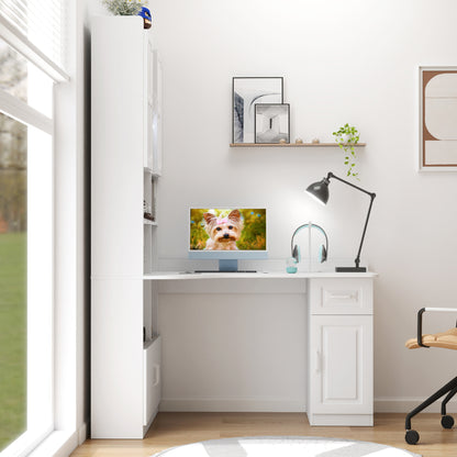 L-Shaped Corner Computer Desk for Home Office or Study desk, Study Modern Style Table with Drawers, Bookshelf & Hutch – Model W331S00169
