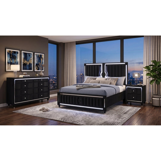 Corvina Black Eastern King 3-Piece Bedroom Set