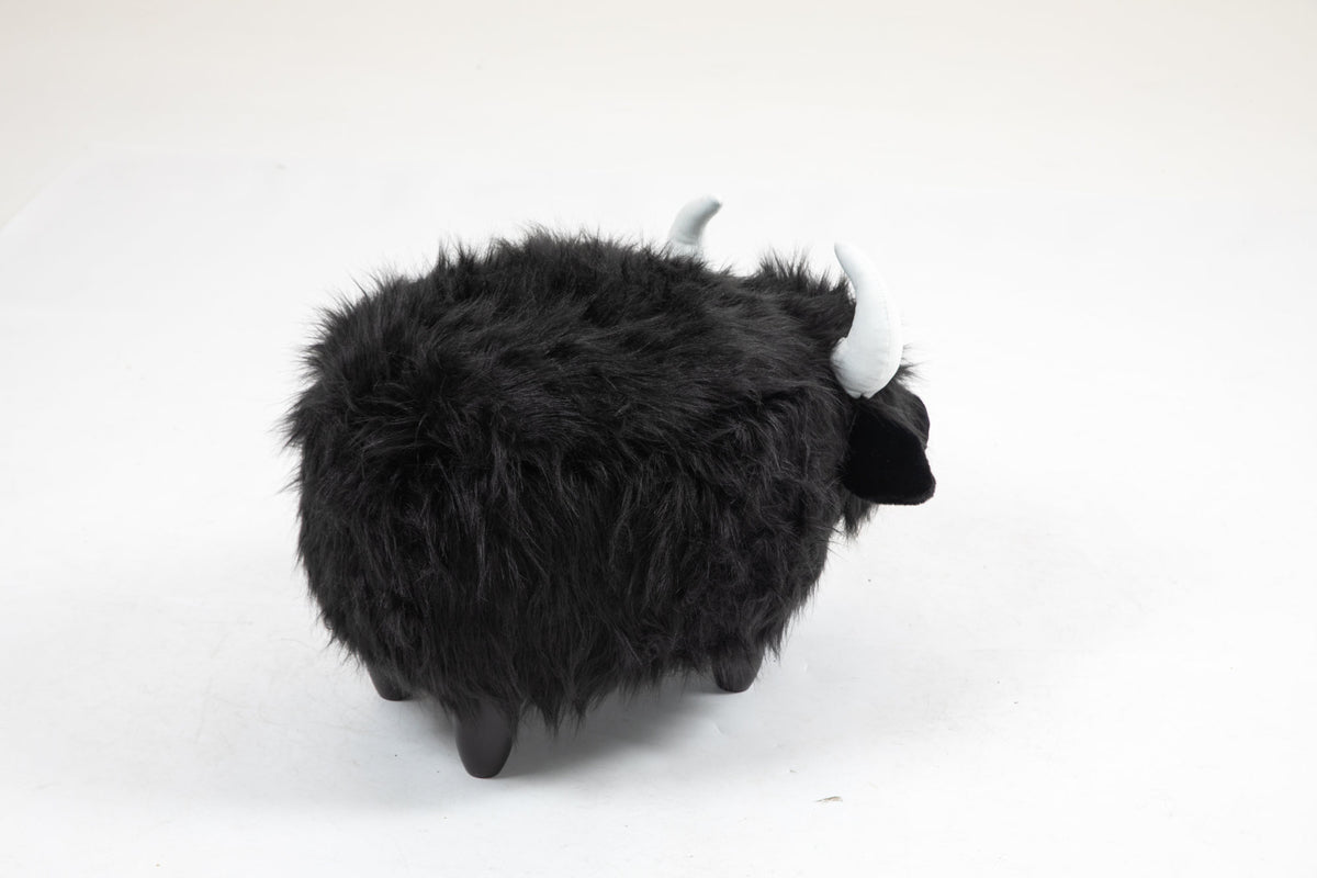 Harry the Buffalo Cow Storage Ottoman- Black