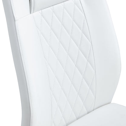 Modern dining chairs, dining room chairs, and golden leg cushioned chairs made of artificial leather, suitable for kitchens, living rooms, bedrooms, and offices. Set of 6 pieces (white+PU )W1151110421