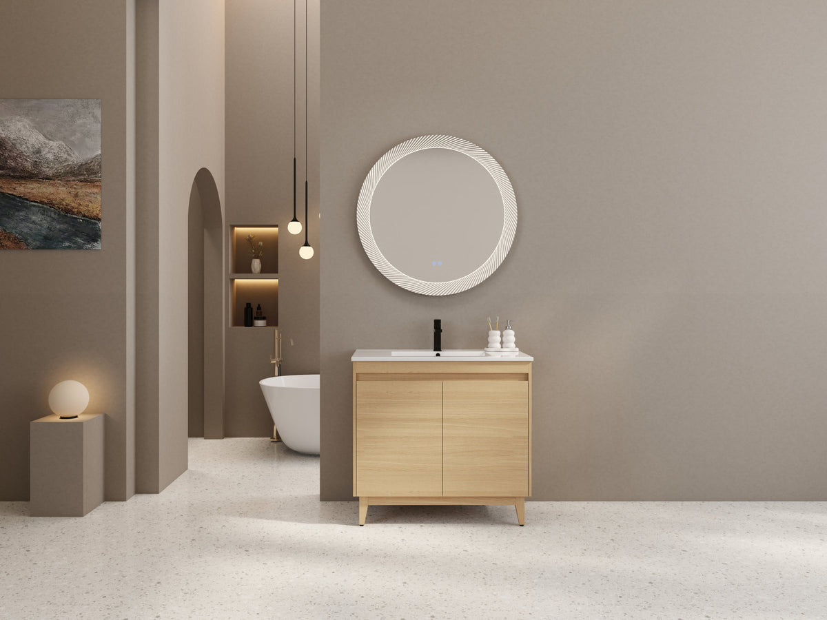 36" Freestanding Bathroom Vanity With Ceramic Sink