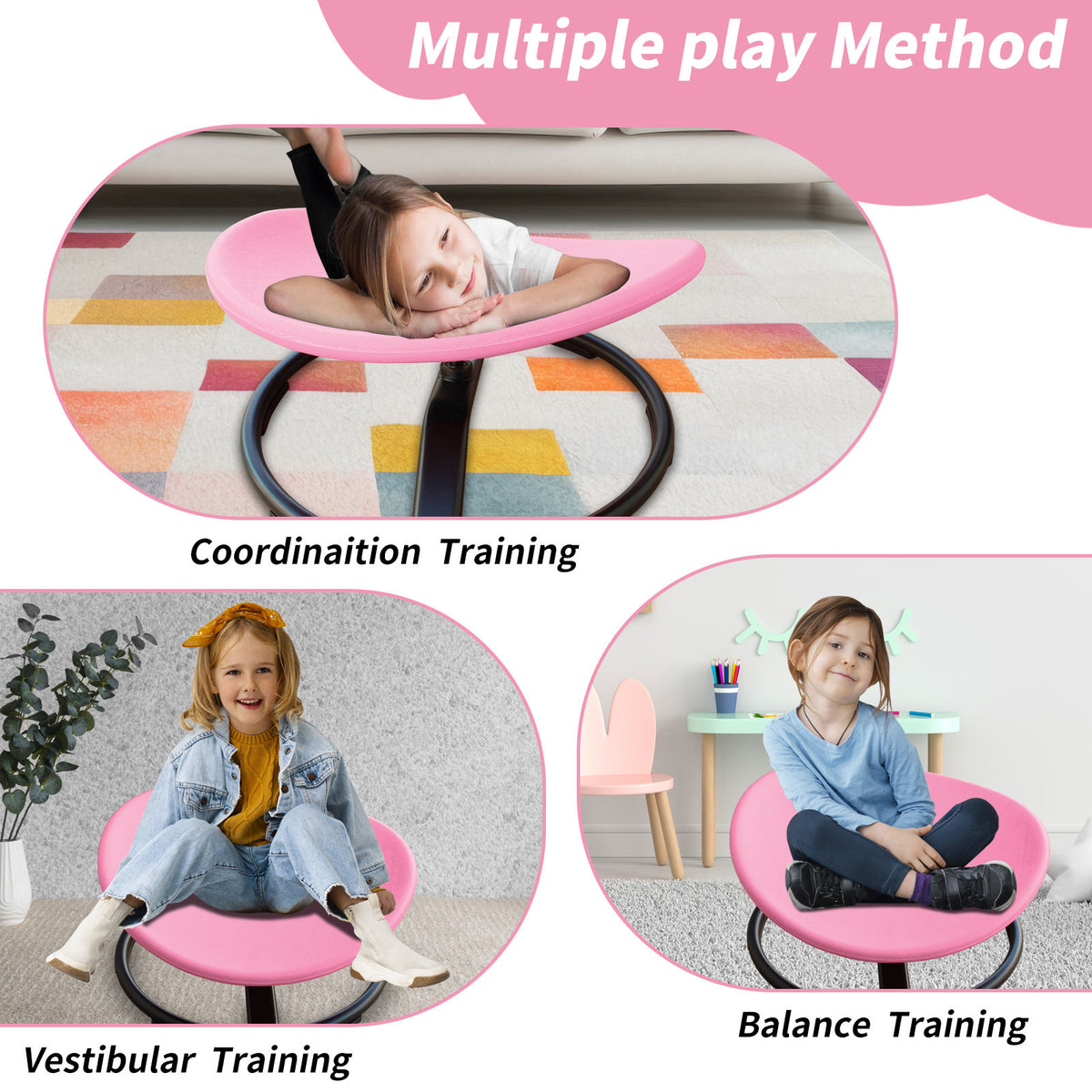 KIds Sensory Swivel Chair For Children With Autism, Sensory Toys For Children With ADHD, Training Body Coordination, For Focus And Balance – Model W1408P298221