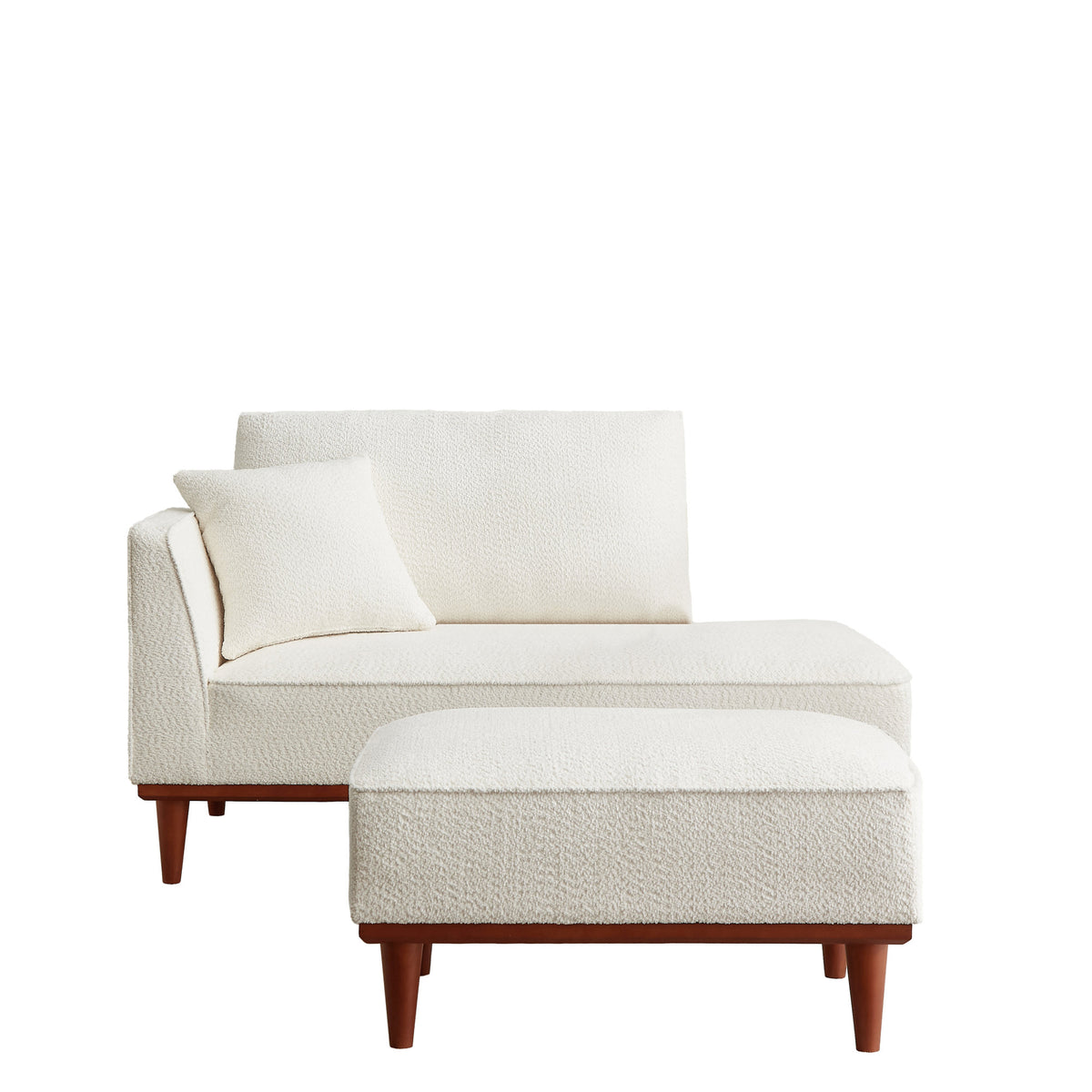 Upholstered Chaise Lounge and Stool