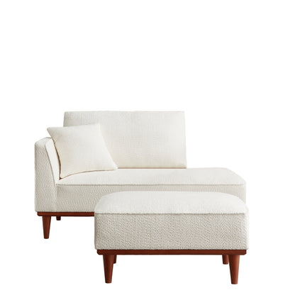Upholstered Chaise Lounge and Stool