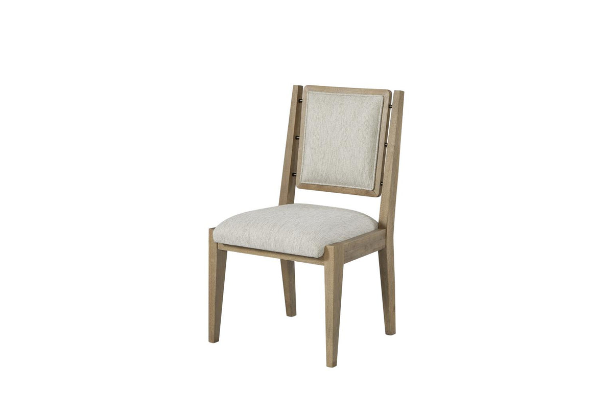 Modern Upholstered Dining Chair with Performance Fabric & Floating Back Design (Set of 2)