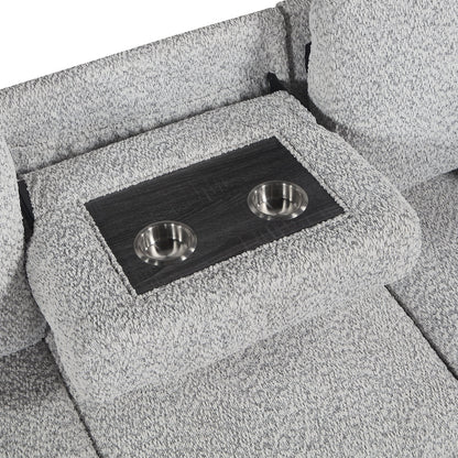 Giza Modular Sectional Sofa with Sleeper, Storage, USB Charging and Bouclé Upholstery in Gray