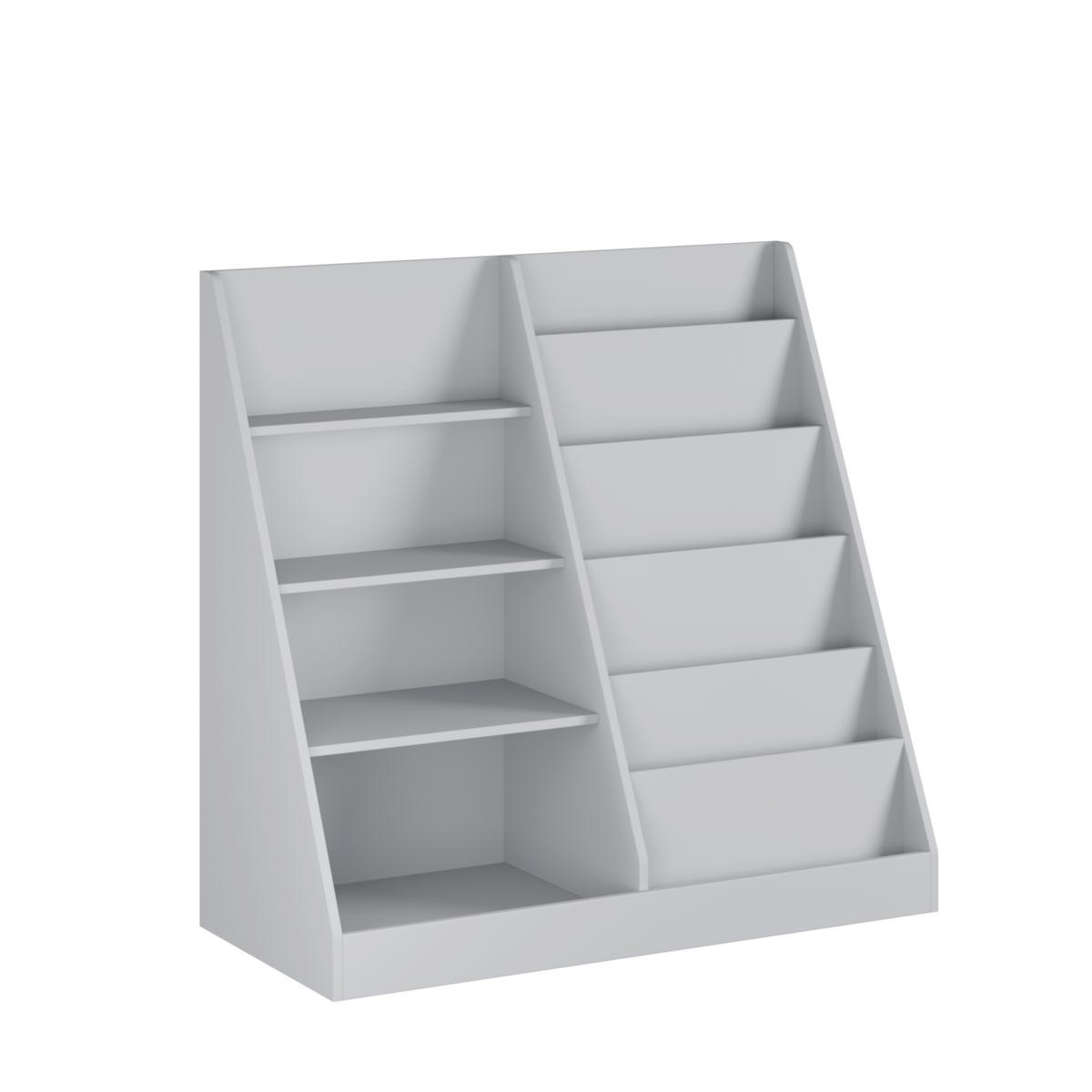 Kids Bookshelf and Toy Storage Organizer, Multifunctional 4 Tier Wooden Kids Book Shelf with Bookcase Display Stand, Children, Toddlers - Gray – Model W808P340216