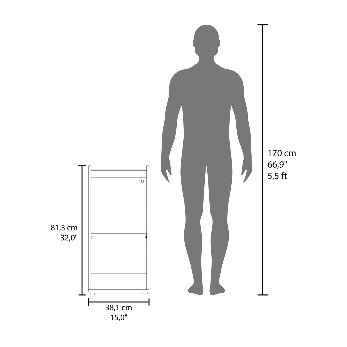 Theba Minibar Cabinet Two Doors, Open Shelf And Compact Design, Modern Bar Storage, White