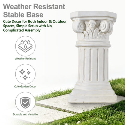 18' Sculptures Garden Statues, Large Roman Column Pedestal Angel Style, Magnesium Oxide Stone Composite Outdoor Garden Plant Stand Decor for Yard Patio Wedding, Ideal Home & Backyard Decoration