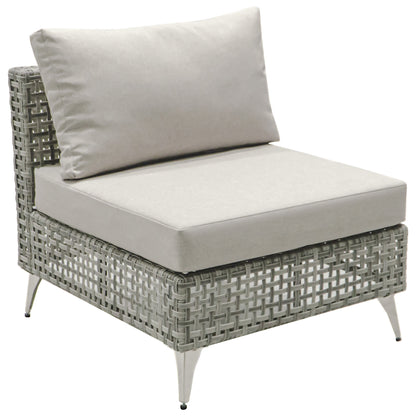 K&K 7-Piece Wicker Patio Furniture Set, Outdoor Conversation Set Sectional Sofa with Water Resistant Grey Thick Cushions and Coffee Table