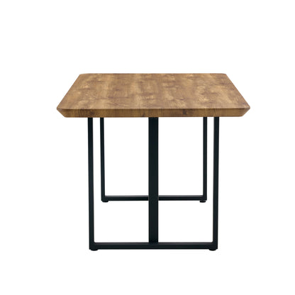 Modern minimalism and luxurious wood rectangular patterned dining table. The computer desk. Dining tables are used