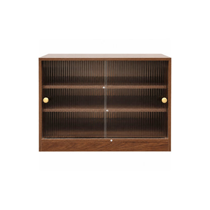 Kitchen Countertop Storage Cabinet, Glass Door Cupboard, Counter Food Organizer for Spice, Coffee Supplies